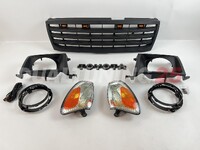 Решетка радиатора и фары тюнинг LED Toyota Land Cruiser 100