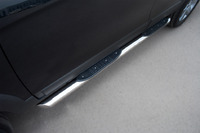 Пороги труба с накладками Chevrolet Captiva 2012 (d76)