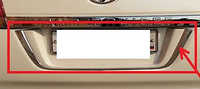 Планка под задний номер Toyota Land Cruiser 200 (дизайн 2016) хром + белый перл