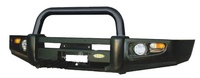 Передний силовой (металлический бампер) Powerful для Toyota Land Cruiser 80 (черная дуга)