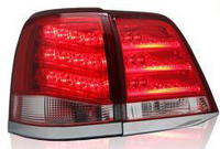 Стопы диодные Toyota Land Cruiser 200 (дизайн Lexus LX 570 2013) красно-белые + хром