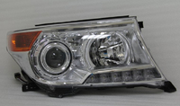 Оптика (фары) светодиодная Toyota Land Cruiser 200 белые с ангельскими глазками + линза