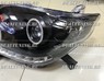 Фары (оптика) диодные Toyota Land Cruiser Prado 150 2014 + линза + ангельские глазки (черные) 