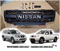 Решетка радиатора тюнинг с огнями Nissan Pathfinder 2009-2012 / Navara D40 2009-2015