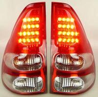 Стопы диодные Toyota Land Cruiser Prado 120 (красные+хром)