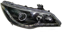 Фары (оптика) диодные Honda Civic 4D 2005-2011 линза (черные)