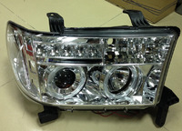 Фары (оптика) светодиодные Toyota Tundra с ангельскими глазками + линза